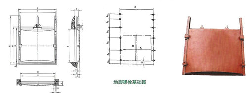 SFZ铸铁方闸门安装结构图及布置尺寸参数表