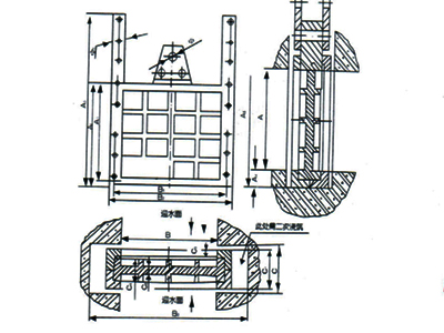双向铸铁闸门结构图及结构组件