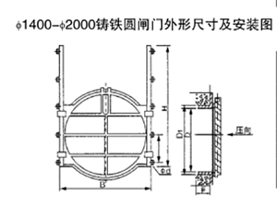 dn1400-2000mm外形尺寸安装图