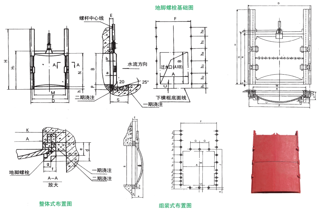 平面预埋件及安装细节布置图